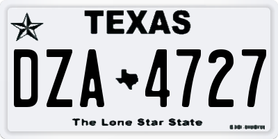 TX license plate DZA4727