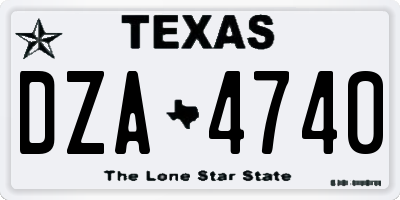TX license plate DZA4740