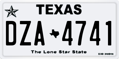 TX license plate DZA4741