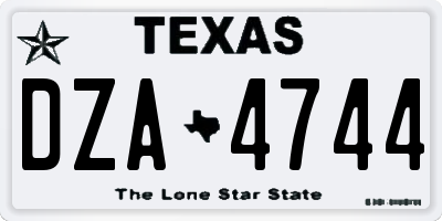 TX license plate DZA4744