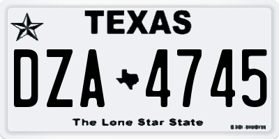 TX license plate DZA4745