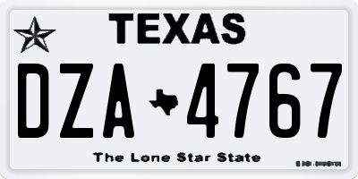 TX license plate DZA4767