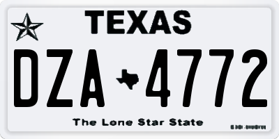 TX license plate DZA4772