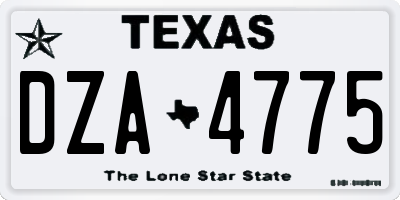 TX license plate DZA4775