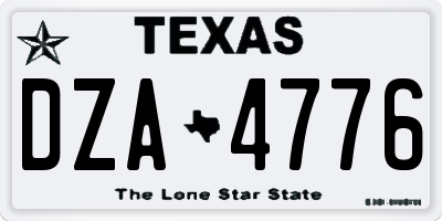 TX license plate DZA4776
