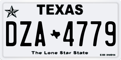 TX license plate DZA4779