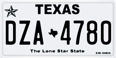 TX license plate DZA4780
