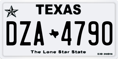 TX license plate DZA4790