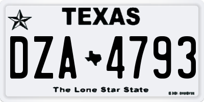TX license plate DZA4793