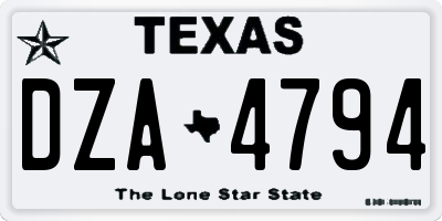 TX license plate DZA4794