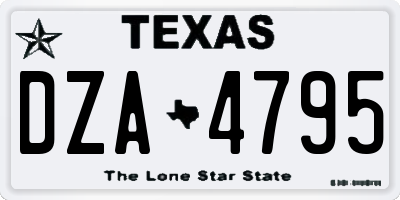 TX license plate DZA4795
