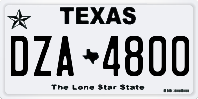 TX license plate DZA4800