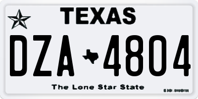 TX license plate DZA4804
