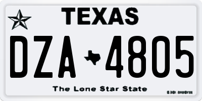 TX license plate DZA4805