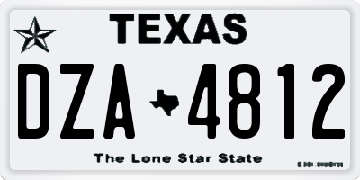 TX license plate DZA4812