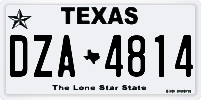 TX license plate DZA4814