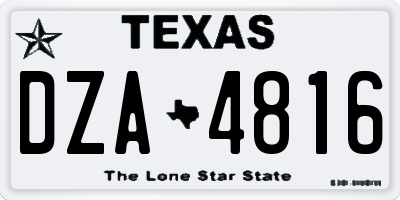 TX license plate DZA4816
