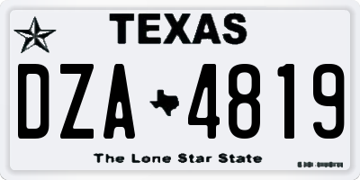 TX license plate DZA4819