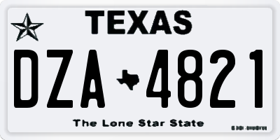 TX license plate DZA4821