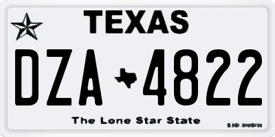 TX license plate DZA4822