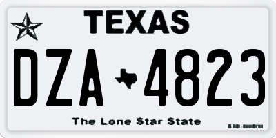 TX license plate DZA4823