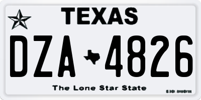 TX license plate DZA4826