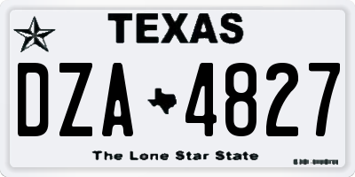TX license plate DZA4827