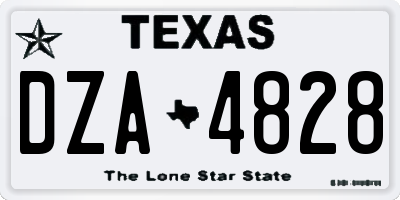 TX license plate DZA4828