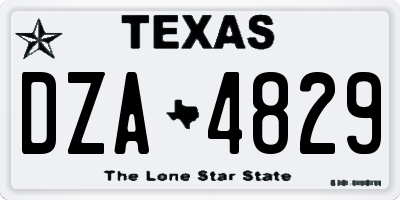 TX license plate DZA4829