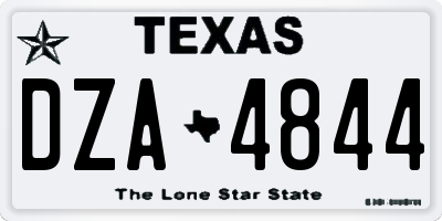 TX license plate DZA4844