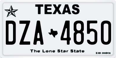 TX license plate DZA4850