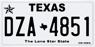 TX license plate DZA4851