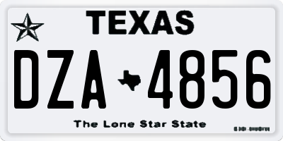 TX license plate DZA4856