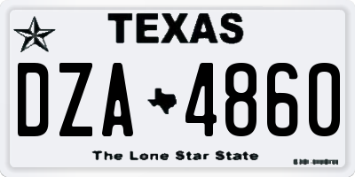 TX license plate DZA4860