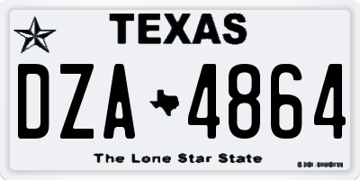 TX license plate DZA4864
