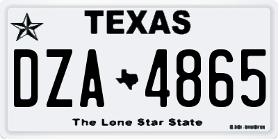 TX license plate DZA4865