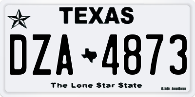 TX license plate DZA4873