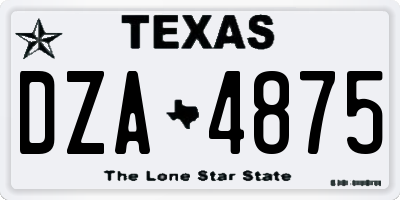 TX license plate DZA4875