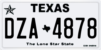 TX license plate DZA4878