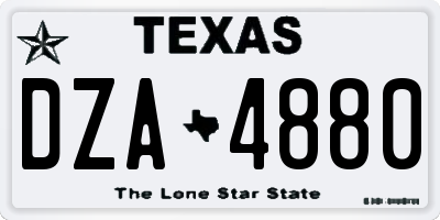 TX license plate DZA4880