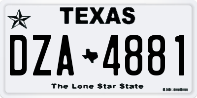 TX license plate DZA4881