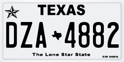 TX license plate DZA4882