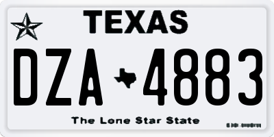 TX license plate DZA4883