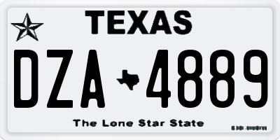 TX license plate DZA4889