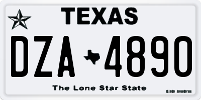 TX license plate DZA4890