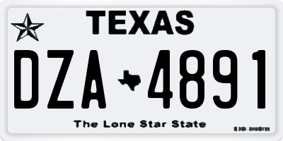 TX license plate DZA4891