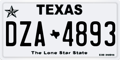 TX license plate DZA4893