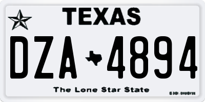 TX license plate DZA4894