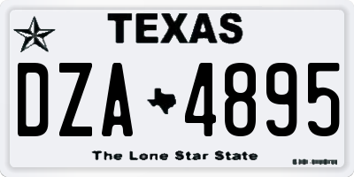 TX license plate DZA4895