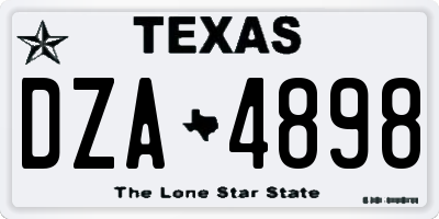 TX license plate DZA4898
